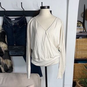 Express Off-White Women's Wrap Blouse